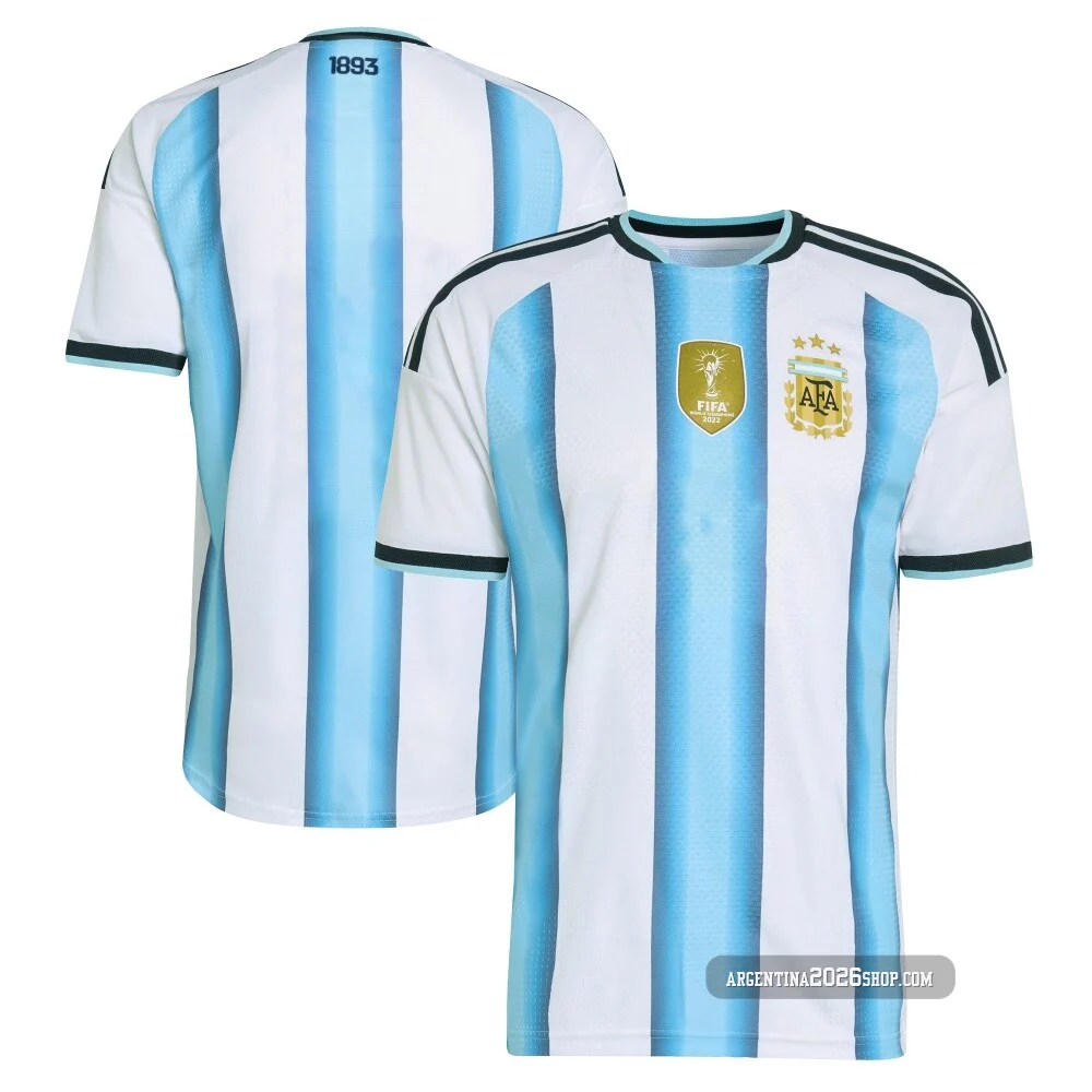 Men's Argentina National Team Blank White Authentic FIFA X World Cup 2026 Home On Field Soccer Jersey
