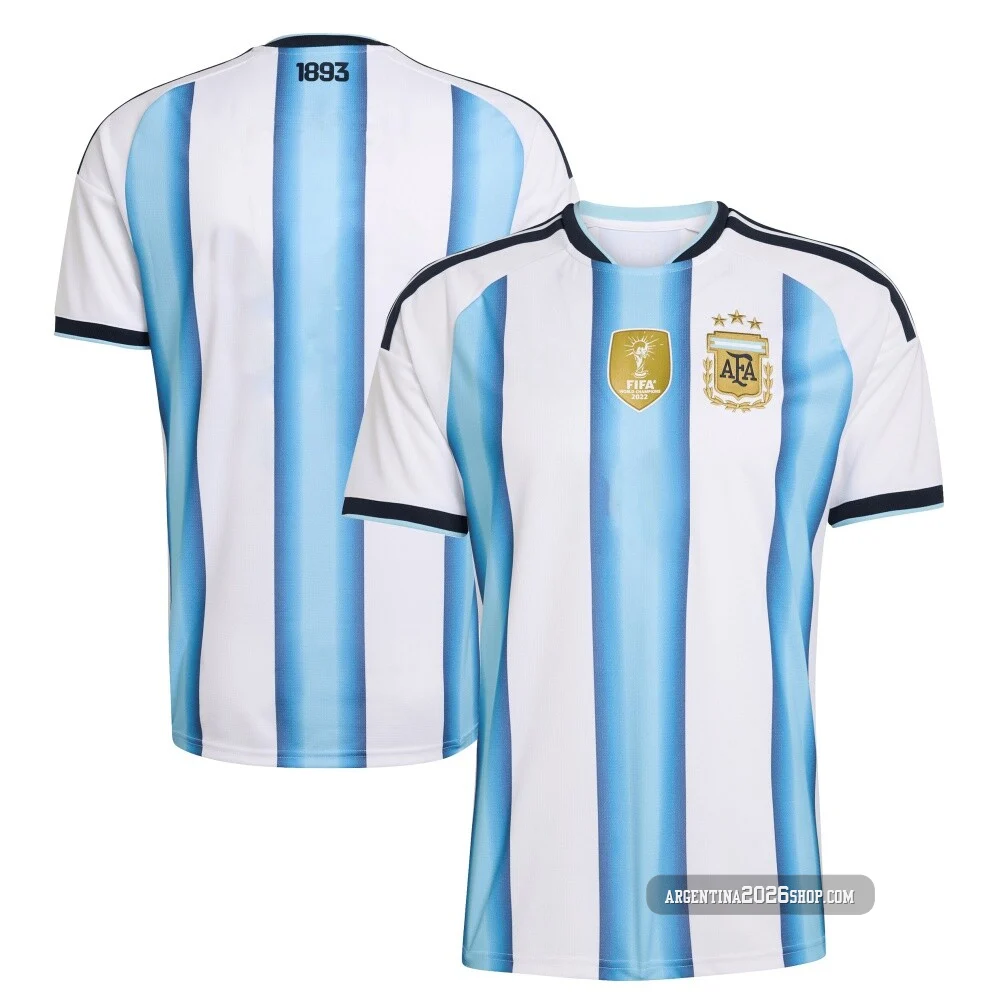 Men's Argentina National Team Blank White Replica FIFA X World Cup 2026 Home Soccer Jersey