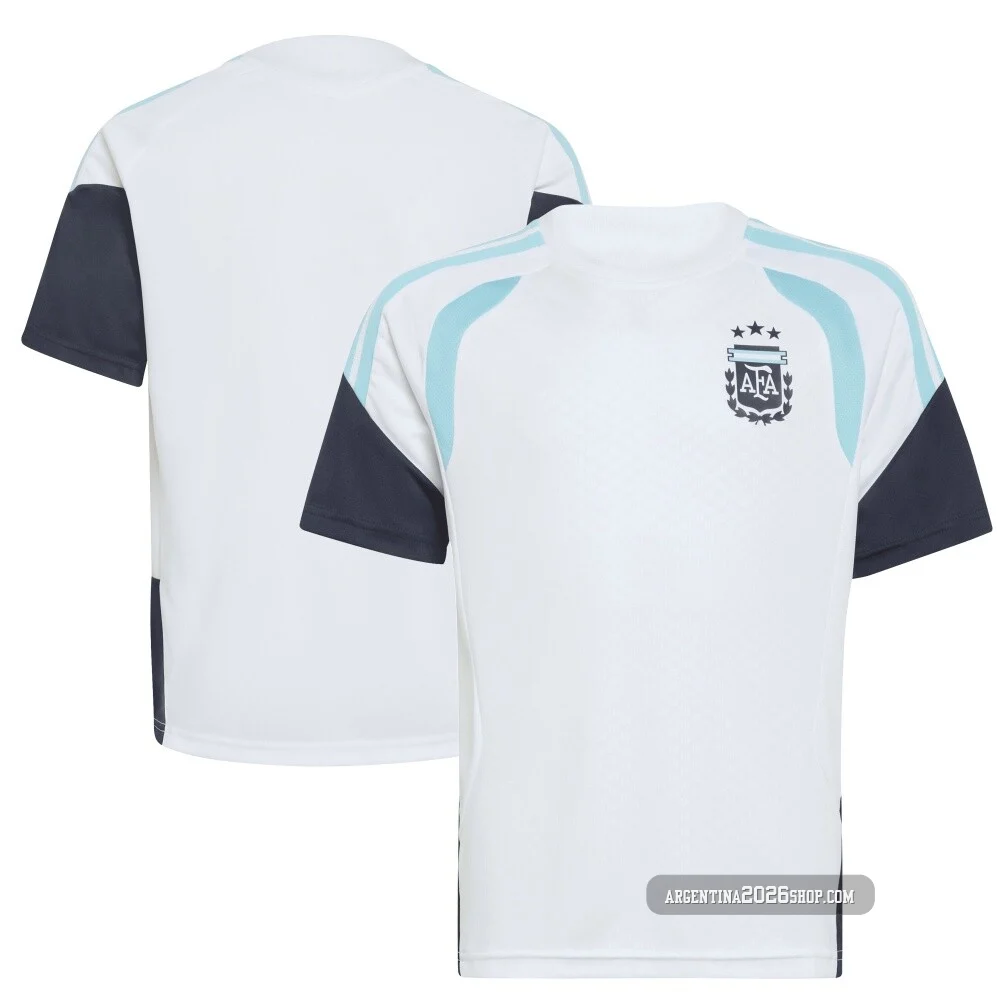 Men's Argentina National Team Blank White Replica FIFA X World Cup 2026 Tiro Away Training Soccer Jersey