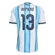 Men's Argentina National Team Cristian Romero ＃13 White Authentic FIFA X World Cup 2026 Home On Field Soccer Jersey