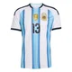 Men's Argentina National Team Cristian Romero ＃13 White Replica FIFA X World Cup 2026 Home Soccer Jersey