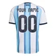 Men's Argentina National Team Custom ＃00 White Replica FIFA X World Cup 2026 Home Soccer Jersey