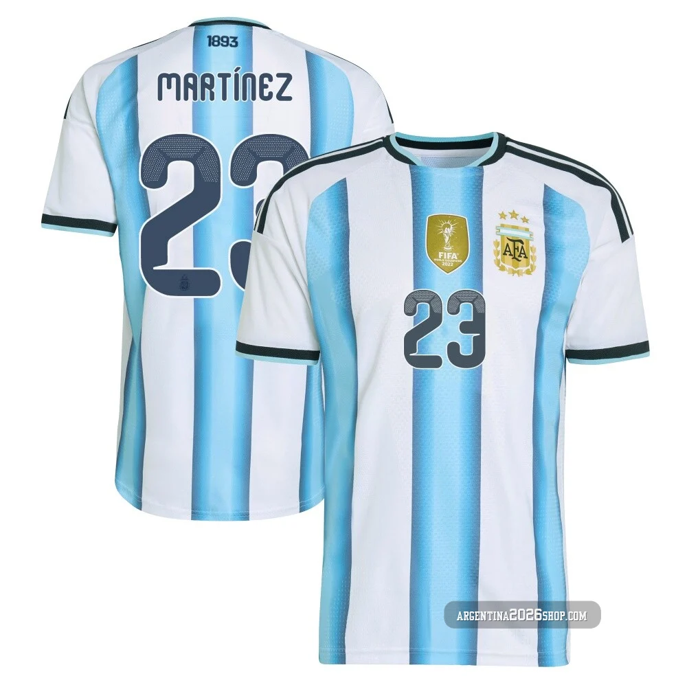 Men's Argentina National Team Emiliano Martínez ＃23 White Authentic FIFA X World Cup 2026 Home On Field Soccer Jersey