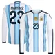 Men's Argentina National Team Emiliano Martínez ＃23 White Replica FIFA X World Cup 2026 Home Long Sleeve Soccer Jersey
