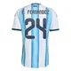 Men's Argentina National Team Enzo Fernández ＃24 White Authentic FIFA X World Cup 2026 Home On Field Soccer Jersey