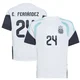 Men's Argentina National Team Enzo Fernández ＃24 White Replica FIFA X World Cup 2026 Tiro Away Training Soccer Jersey