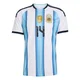 Men's Argentina National Team Exequiel Palacios ＃14 White Replica FIFA X World Cup 2026 Home Soccer Jersey