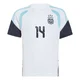 Men's Argentina National Team Exequiel Palacios ＃14 White Replica FIFA X World Cup 2026 Tiro Away Training Soccer Jersey