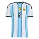 Men's Argentina National Team Gerónimo Rulli ＃12 White Authentic FIFA X World Cup 2026 Home On Field Soccer Jersey