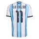 Men's Argentina National Team Giovani Lo Celso ＃11 White Replica FIFA X World Cup 2026 Home Soccer Jersey