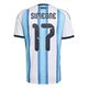 Men's Argentina National Team Giuliano Simeone ＃17 White Replica FIFA X World Cup 2026 Home Soccer Jersey