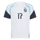 Men's Argentina National Team Giuliano Simeone ＃17 White Replica FIFA X World Cup 2026 Tiro Away Training Soccer Jersey