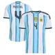 Men's Argentina National Team Gonzalo Montiel ＃4 White Authentic FIFA X World Cup 2026 Home On Field Soccer Jersey