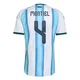 Men's Argentina National Team Gonzalo Montiel ＃4 White Authentic FIFA X World Cup 2026 Home On Field Soccer Jersey