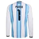 Men's Argentina National Team Juan Musso ＃1 White Replica FIFA X World Cup 2026 Home Long Sleeve Soccer Jersey