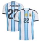 Men's Argentina National Team Lautaro Martínez ＃22 White Replica FIFA X World Cup 2026 Home Soccer Jersey
