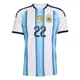 Men's Argentina National Team Lautaro Martínez ＃22 White Replica FIFA X World Cup 2026 Home Soccer Jersey