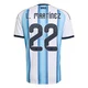 Men's Argentina National Team Lautaro Martínez ＃22 White Replica FIFA X World Cup 2026 Home Soccer Jersey