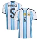Men's Argentina National Team Leandro Paredes ＃5 White Replica FIFA X World Cup 2026 Home Soccer Jersey