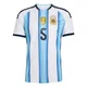 Men's Argentina National Team Leandro Paredes ＃5 White Replica FIFA X World Cup 2026 Home Soccer Jersey