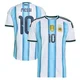 Men's Argentina National Team Lionel Messi ＃10 White Authentic FIFA X World Cup 2026 Home On Field Soccer Jersey