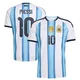 Men's Argentina National Team Lionel Messi ＃10 White Replica FIFA X World Cup 2026 Home Soccer Jersey