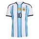 Men's Argentina National Team Lionel Messi ＃10 White Replica FIFA X World Cup 2026 Home Soccer Jersey