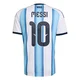 Men's Argentina National Team Lionel Messi ＃10 White Replica FIFA X World Cup 2026 Home Soccer Jersey