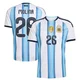 Men's Argentina National Team Nahuel Molina ＃26 White Replica FIFA X World Cup 2026 Home Soccer Jersey