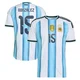 Men's Argentina National Team Nico González ＃15 White Authentic FIFA X World Cup 2026 Home On Field Soccer Jersey