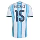 Men's Argentina National Team Nico González ＃15 White Authentic FIFA X World Cup 2026 Home On Field Soccer Jersey