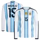 Men's Argentina National Team Nico González ＃15 White Replica FIFA X World Cup 2026 Home Long Sleeve Soccer Jersey