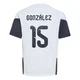 Men's Argentina National Team Nico González ＃15 White Replica FIFA X World Cup 2026 Tiro Away Training Soccer Jersey