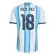 Men's Argentina National Team Nico Paz ＃18 White Authentic FIFA X World Cup 2026 Home On Field Soccer Jersey