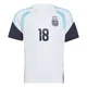 Men's Argentina National Team Nico Paz ＃18 White Replica FIFA X World Cup 2026 Tiro Away Training Soccer Jersey
