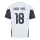 Men's Argentina National Team Nico Paz ＃18 White Replica FIFA X World Cup 2026 Tiro Away Training Soccer Jersey