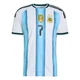 Men's Argentina National Team Rodrigo De Paul ＃7 White Authentic FIFA X World Cup 2026 Home On Field Soccer Jersey