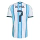 Men's Argentina National Team Rodrigo De Paul ＃7 White Authentic FIFA X World Cup 2026 Home On Field Soccer Jersey