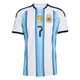 Men's Argentina National Team Rodrigo De Paul ＃7 White Replica FIFA X World Cup 2026 Home Soccer Jersey