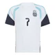 Men's Argentina National Team Rodrigo De Paul ＃7 White Replica FIFA X World Cup 2026 Tiro Away Training Soccer Jersey