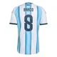 Men's Argentina National Team Valentín Barco ＃8 White Authentic FIFA X World Cup 2026 Home On Field Soccer Jersey