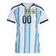 Women's Argentina National Team Custom ＃00 White Replica FIFA X World Cup 2026 Home Soccer Jersey