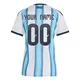 Women's Argentina National Team Custom ＃00 White Replica FIFA X World Cup 2026 Home Soccer Jersey