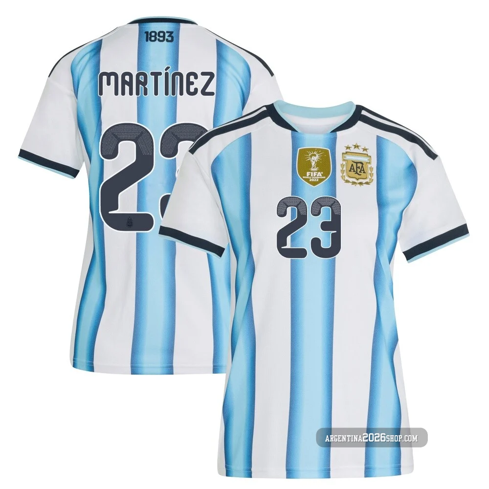 Women's Argentina National Team Emiliano Martínez ＃23 White Replica FIFA X World Cup 2026 Home Soccer Jersey