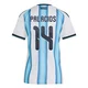 Women's Argentina National Team Exequiel Palacios ＃14 White Replica FIFA X World Cup 2026 Home Soccer Jersey