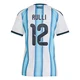 Women's Argentina National Team Gerónimo Rulli ＃12 White Replica FIFA X World Cup 2026 Home Soccer Jersey