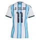 Women's Argentina National Team Giovani Lo Celso ＃11 White Replica FIFA X World Cup 2026 Home Soccer Jersey