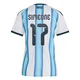 Women's Argentina National Team Giuliano Simeone ＃17 White Replica FIFA X World Cup 2026 Home Soccer Jersey