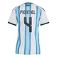 Women's Argentina National Team Gonzalo Montiel ＃4 White Replica FIFA X World Cup 2026 Home Soccer Jersey