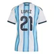 Women's Argentina National Team José Manuel López ＃21 White Replica FIFA X World Cup 2026 Home Soccer Jersey